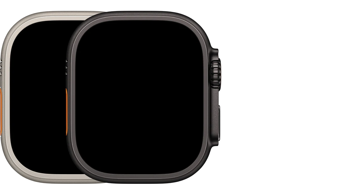 Dois modelos de Apple Watch Ultra 3 (GPS + Cellular) mostrados lado a lado em todas as cores disponíveis